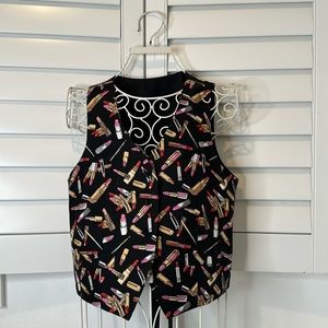 Silk Vintage lipstick print Vest